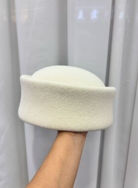 法式赫本风羊毛呢盆帽凹顶千金复古小礼帽秋冬新款女高级感贝雷帽