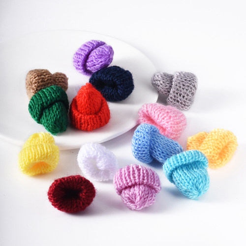 毛线小帽子迷你手指帽圣诞玩偶