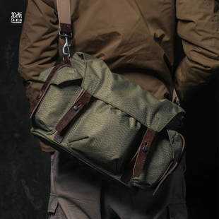 Wotancraft 10L 复刻瑞士军包胡椒盐混纺帆布斜肩包 相机包 沃坦