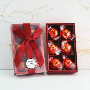 瑞士莲Lindt牛奶巧克力新款 婚庆喜糖成品满月回礼伴手礼 六颗装