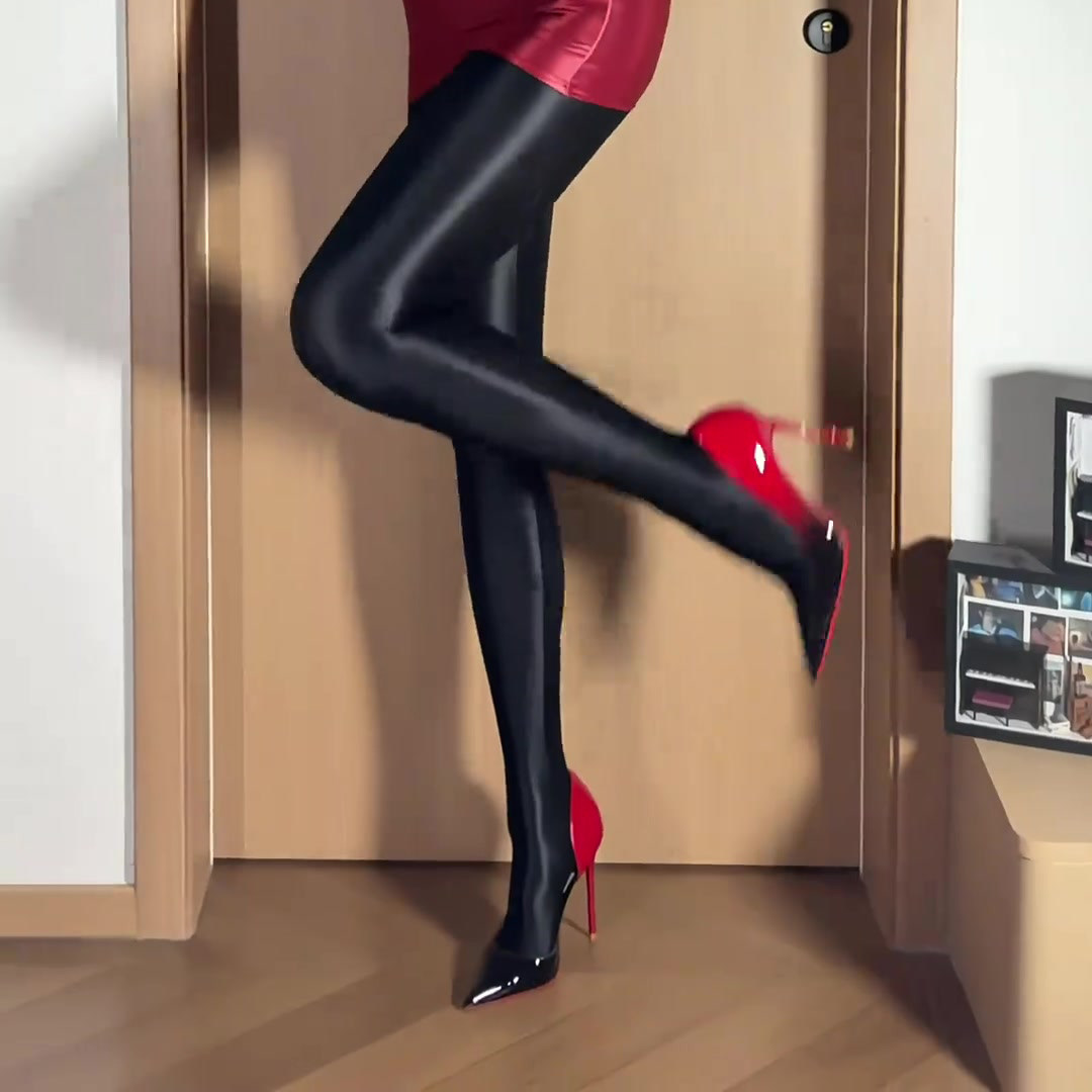 高腰连裤袜女2026新款显腿长黑色高弹美腿修腿神器光泽质感打底袜