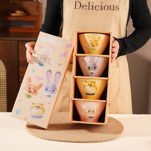 迪士尼疯狂动物城日式斗笠碗5英寸米饭汤面碗家用高级感2026新款