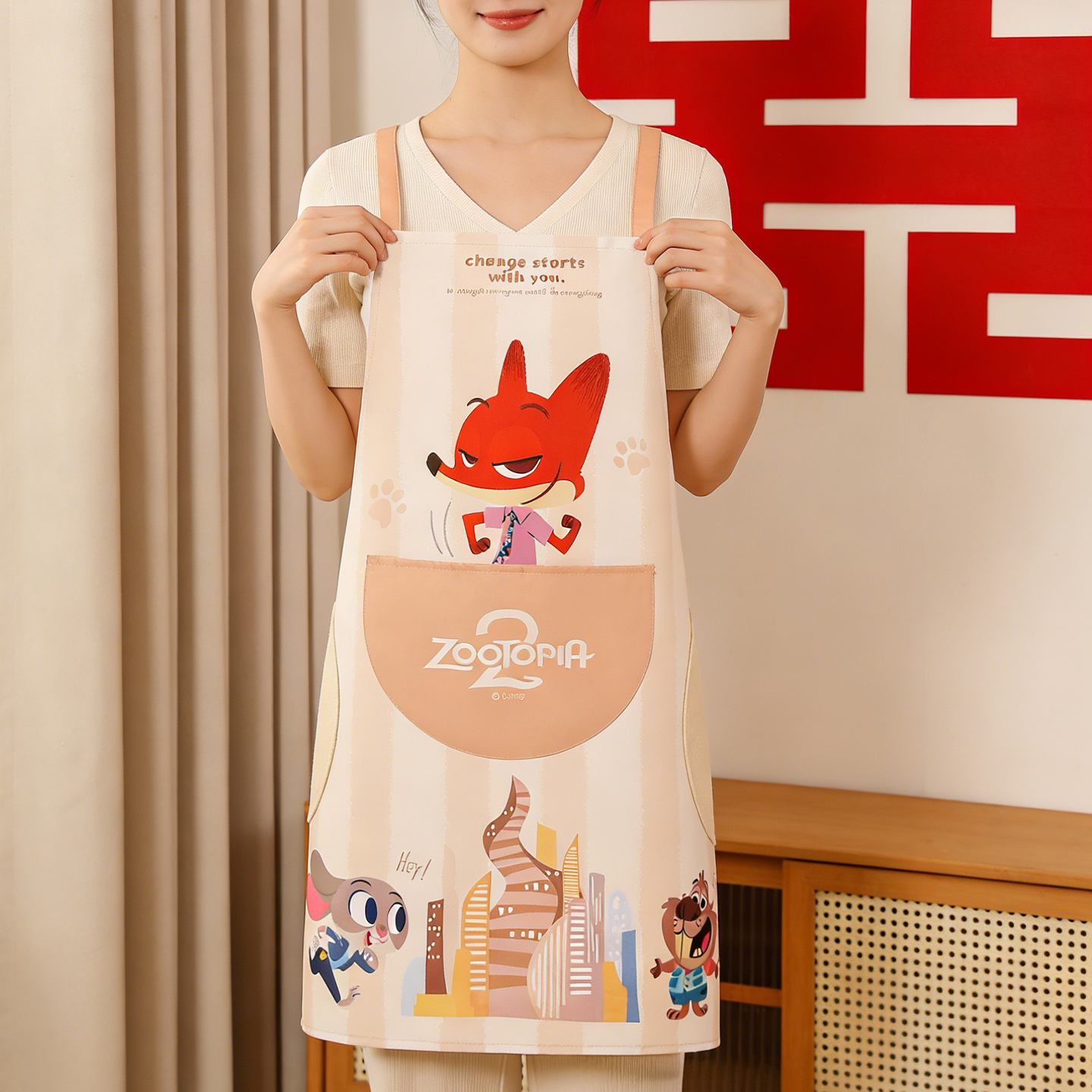 迪士尼联名疯狂动物城围裙罩衣