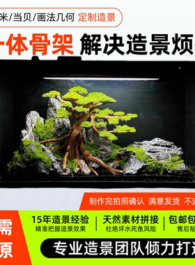 小米当贝森森LEB画法几何尼特利X45鱼缸一体造景成品骨架水草溪流