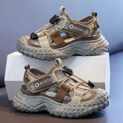 男童鞋网面透气2025新款夏季儿童运动单网鞋镂空软底中大童老爹鞋