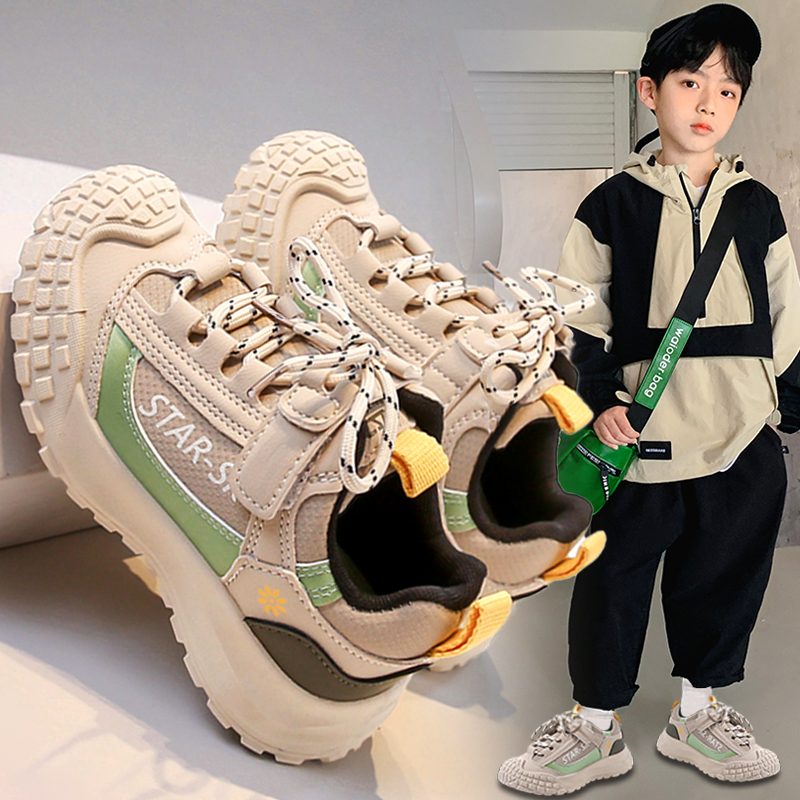 男童鞋子2025新款秋季软底儿童轻便跑步运动鞋男孩爆款老爹鞋大童