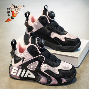 阿童木女童鞋子秋冬2025新款皮面跑步运动鞋儿童篮球鞋棉鞋男女孩