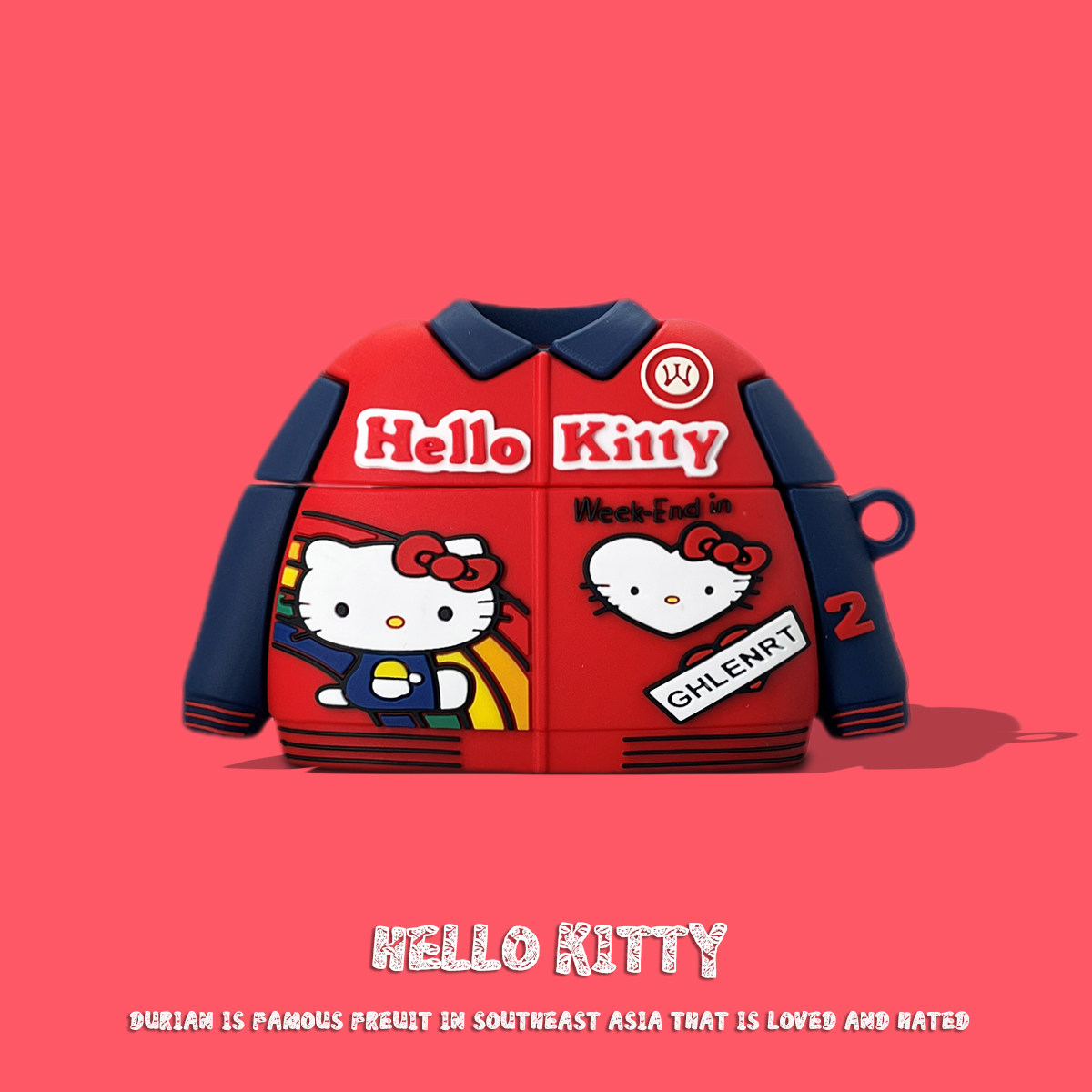 适用airpods4保护套AirPods Pro3苹果耳机保护壳3硅胶aipods1二代卡比蓝牙耳机套盒ipod四三代pro3红色kt卫衣