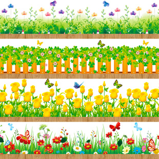 房间客厅墙围装 饰布置墙角线贴纸踢脚线墙贴花草遮瑕避丑画幼儿园