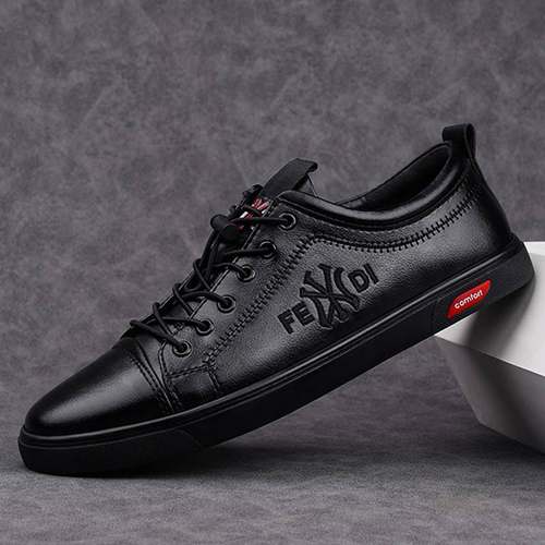 欧洲站男鞋秋冬季2025年软底板鞋45韩版37码真皮百搭男士休闲皮鞋
