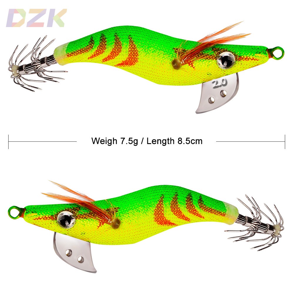 新款多克重海钓木虾鱿鱼钩仿真6色一套 鱿鱼针路亚饵渔具高端b7