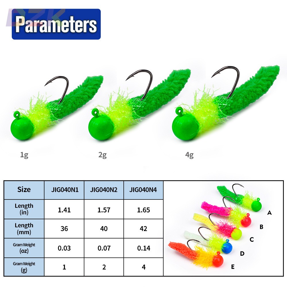 路亚绑毛铅头钩 飞蝇钩Jig绑制羽毛飞钓钩鸡毛钩路亚饵鱼钩5个/b4