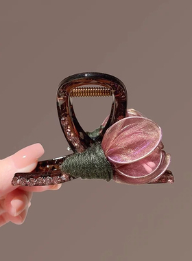 2026新款气质刘海夹bb夹女高级感毛呢毛绒发夹秋冬可爱花朵发卡