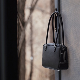 HIBBERS羽毛包专柜百搭GOTHAM公文包女士小方包手提斜挎单肩包