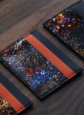 【璀璨星辰】HIBBERS手工制蟒蛇皮配法羊彩色系真皮卡包