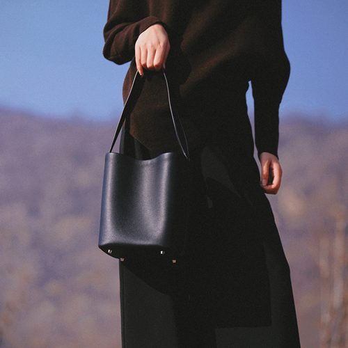 HIBBERS小众设计水桶包进口牛皮