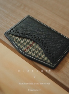 HIBBERS原创设计 X Huddersfield羊毛粗纺花呢配EPSOM牛皮小卡包