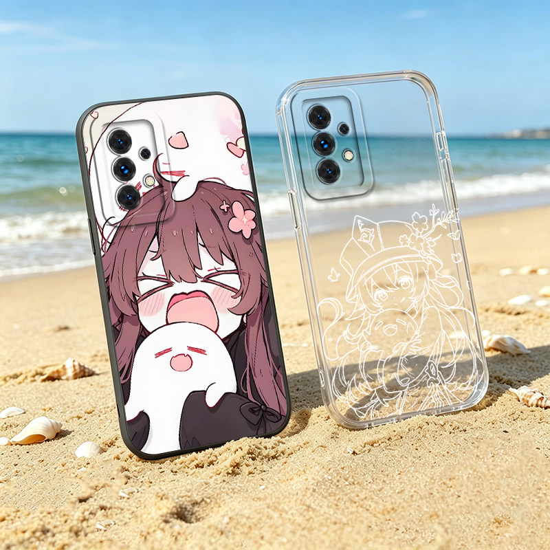 线稿适用三星Galaxy A15 4G撒娇胡桃A14 A13充电A24/A22可爱A34/A33 A05S/A04s A52 A73/A72手机壳防摔软全包