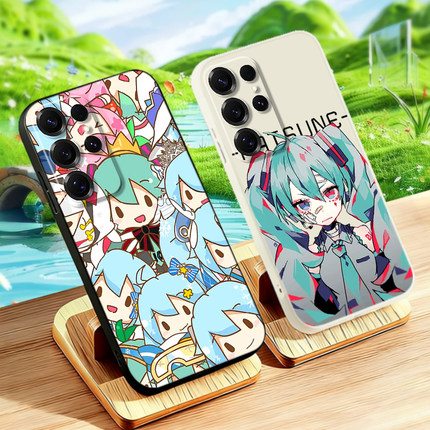 初音未来适用三星Note20Ultra/10+大葱S21plus/S20/S10+定制miku软A91可爱A81 S21FE A73/A72/A71 手机壳防摔