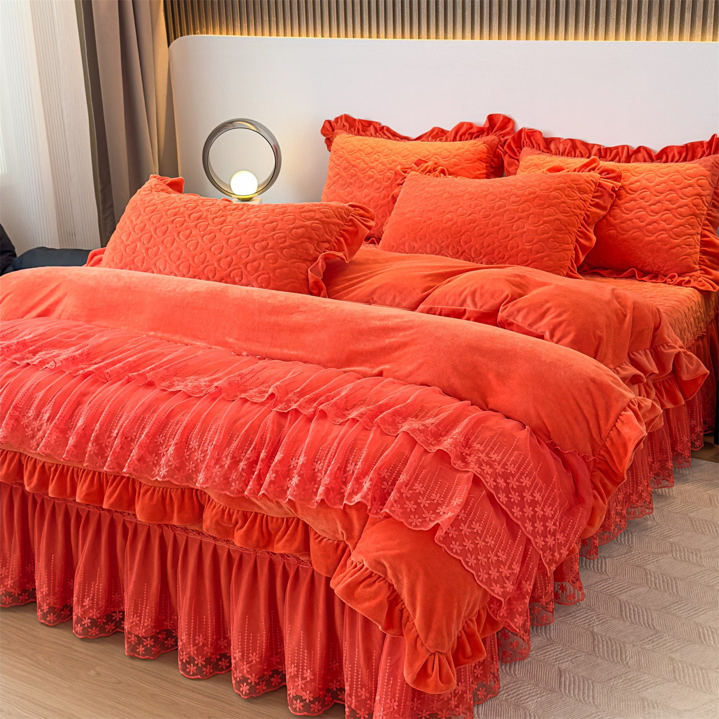 唯朵娜保暖宝宝绒四件套公主风