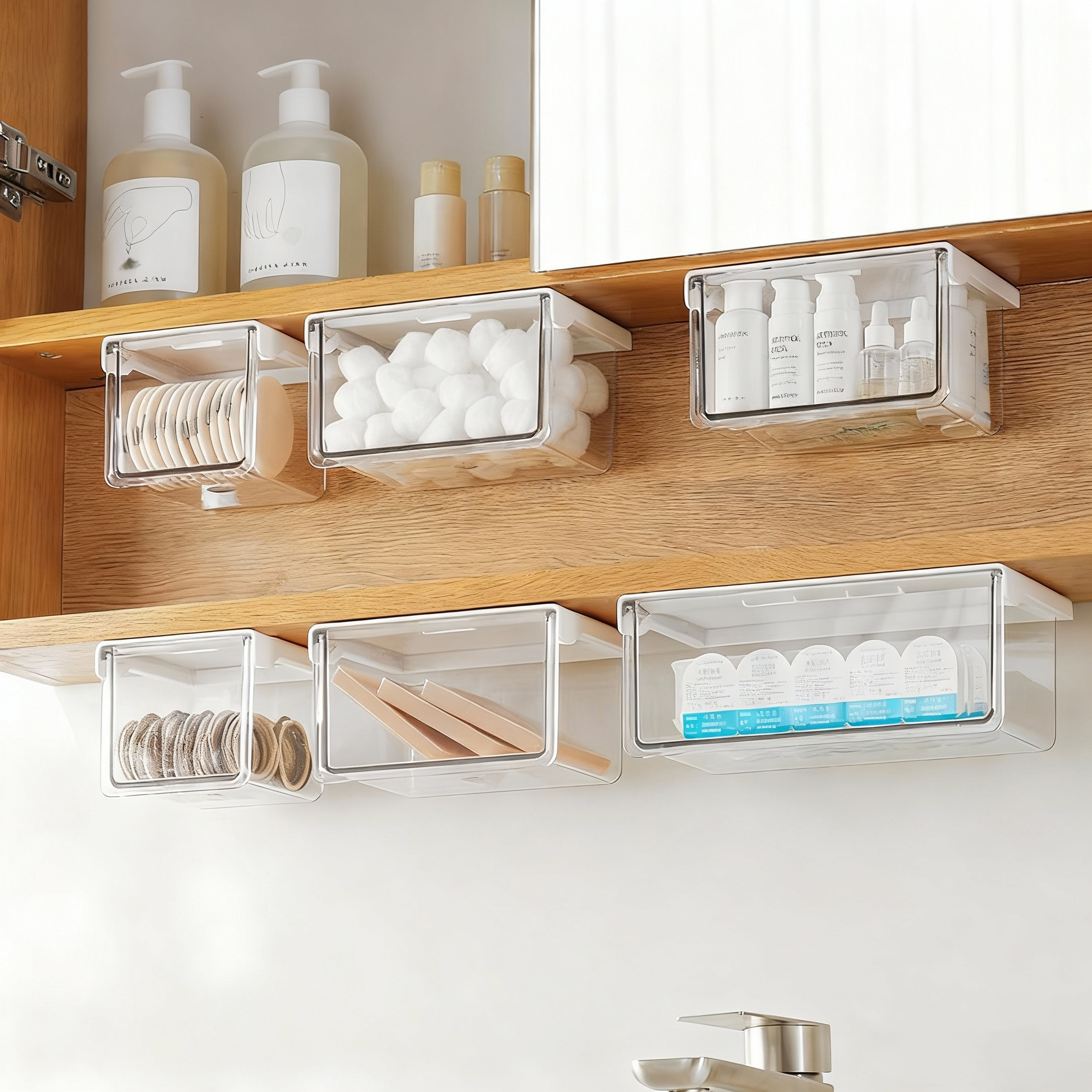 镜柜下抽屉式整理收纳盒