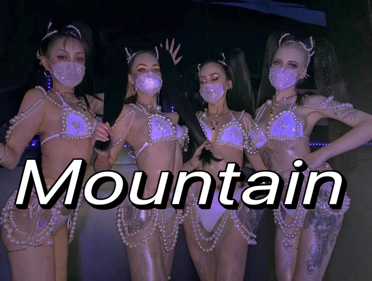 定制表演出服设计性感镂空白色珍珠链比基尼酒吧dsgogo气氛互动