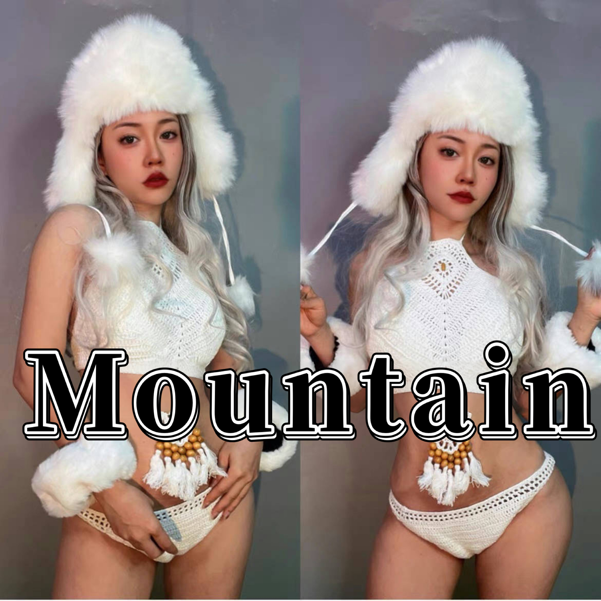 定制酒吧夜店gogo演出服白色毛毛帽子比基尼ds演出服酒吧流苏巡演