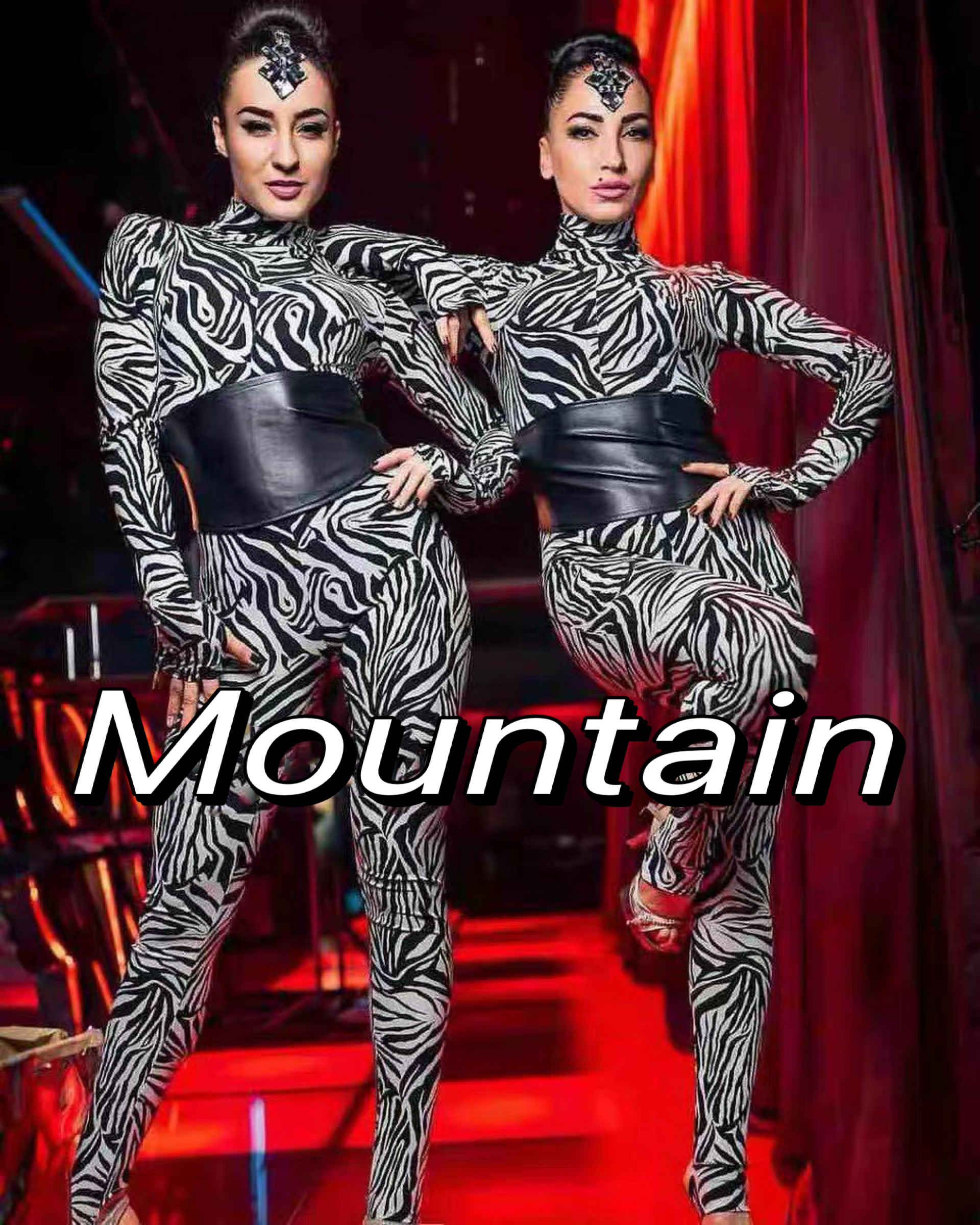 演出服酒吧万圣黑白连体djds蒙面连体舞台gogo派对演出道具