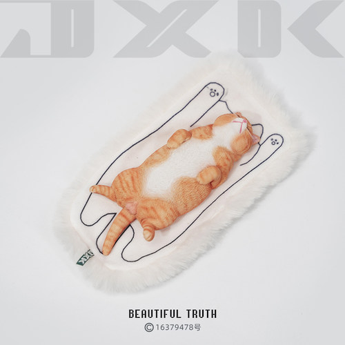 JXK猫咪模型嗜睡猫手办车载摆件