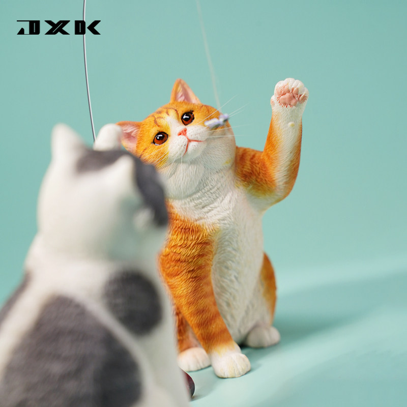 0 可爱招手猫咪宠物逗猫棒摆件模型手办周边