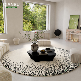 圆形地毯客厅沙发圆地垫新款卧室法式高级茶几复古摇椅阳台可免洗