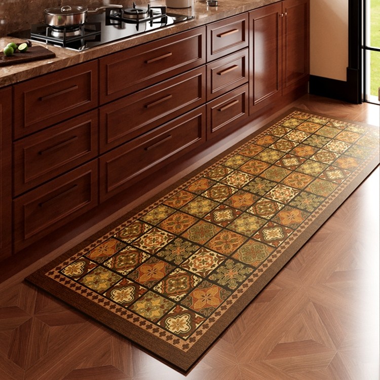 厨房地垫防滑防油吸水垫子可擦免洗地毯专用防水脚垫复古pvc新款,居家布艺,厨房地垫,淘宝优惠券,粉丝福利购,淘宝优惠卷