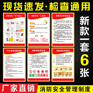 消防安全管理制度牌上墙消防安全制度四个能力应急预案告知承诺书