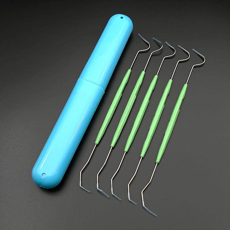 剔牙神器双头钩针清洁刷口腔清洁牙套塞牙掏智齿工具送家用收纳盒