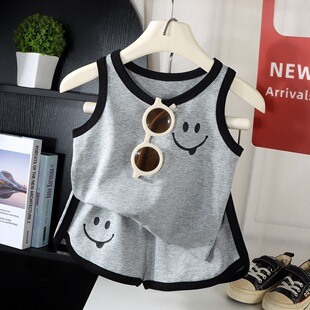 背心短裤 男宝宝纯棉套装 睡衣无袖 家居服女婴幼儿童夏季 两件套 夏装