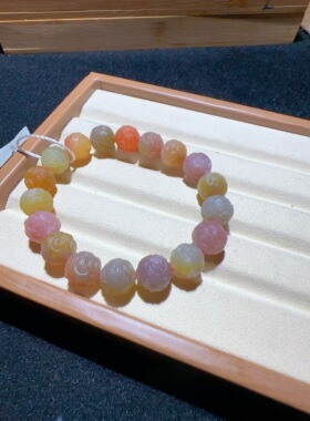 天然盐源玛瑙九尾狐单圈手串约11mm