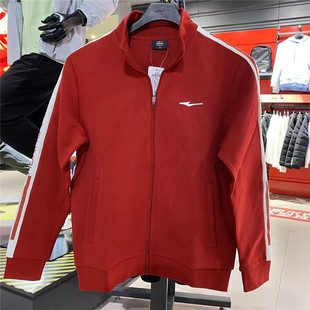 鸿星尔克男夹克2023秋季新款运动服立领开衫卫衣透气修身长袖外套