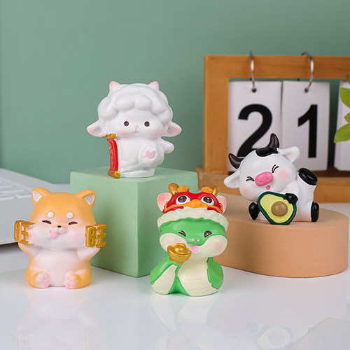 可爱十二生肖树脂桌面摆件礼物