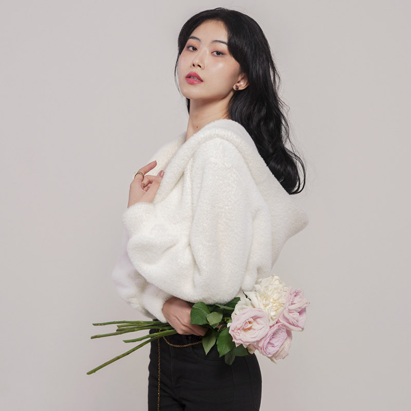 月影集短款毛毛外套女仿貂毛2025秋冬季白色高腰毛绒加厚保暖上衣,女装/女士精品,短外套,淘宝优惠券,粉丝福利购,淘宝优惠卷