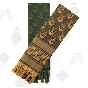 方巾新款骷髅头围巾男女纯棉骑行围巾阿拉伯方巾户战术头巾披肩