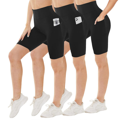 Women Yoga Shorts with Pockets Athletic Running Gym Shorts
