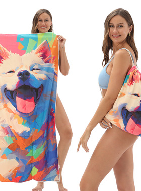 women  beach towel backpack two forms 女沙滩毛巾一体包可收纳
