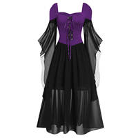 Renaissance Costume Women Halloween Medieval Witch Dress thumbnail 8