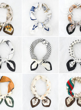 27.5'' Silk Feeling Medium Square Satin Head Neck Scarf 方巾