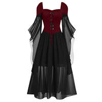 Renaissance Costume Women Halloween Medieval Witch Dress thumbnail 7