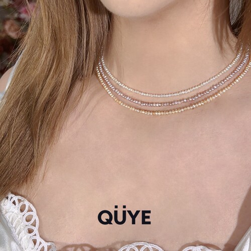 轻奢短款极细极小baby珠叠戴项链