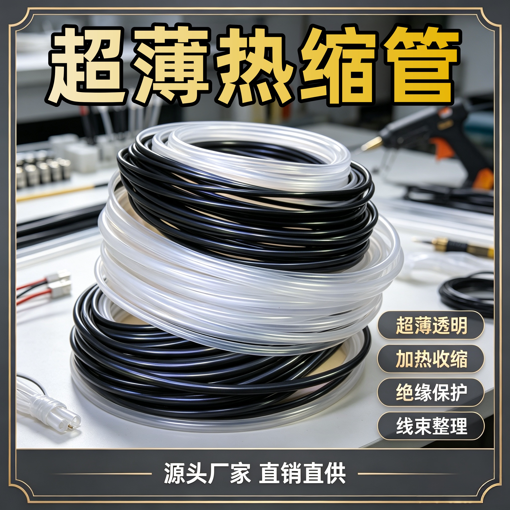 超薄热缩管高透明绝缘防水套管图片