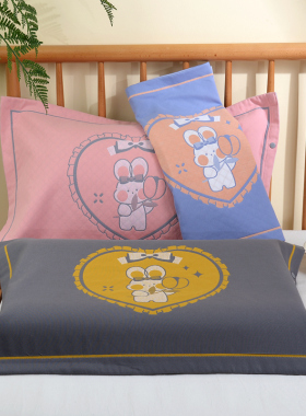 适合40x60乳胶枕头芯使用的枕套单只加厚纯棉纱布全包按扣45x65cm