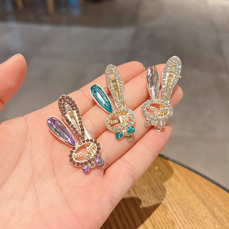 简约甜美鸭嘴夹刘海气质女孩高颜值金属百搭侧边夹兔子时尚发饰