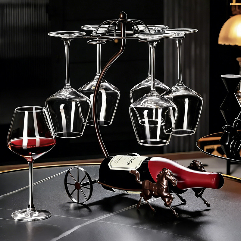 高颜值创意红酒杯架家用红酒架摆件装饰倒挂酒瓶架子酒杯架挂架